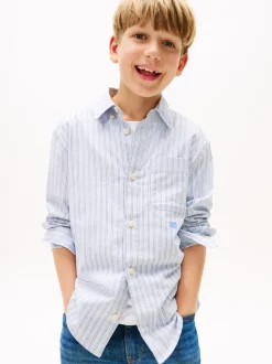 Seasonal Multi Striped Skjorte, Breezy Blue, 152 cm