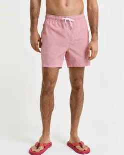 Seersucker Badeshorts, Ruby Red, XXL