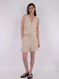 Sega Heavy Linen Shorts, Sand, 34