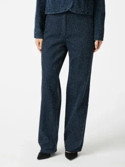 Shaya Denim Structure Bukser, Dark Blue, 34