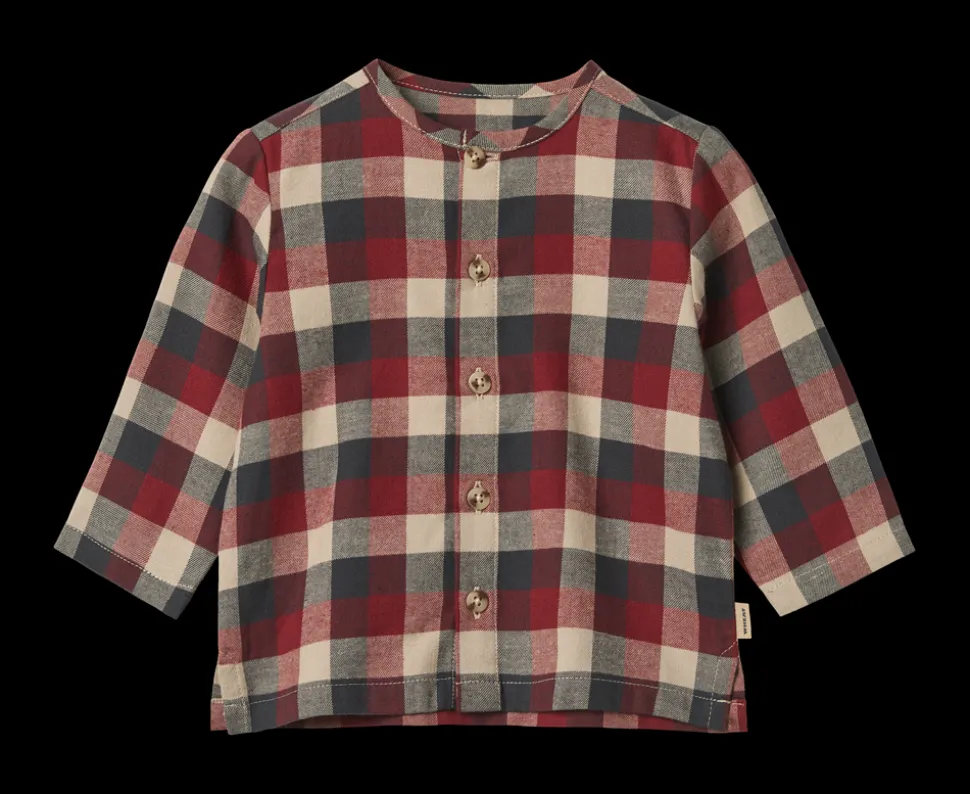 Shelby Skjorte, Red Blue Check, 92 cm