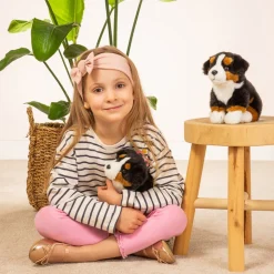 Siddende Berner Sennen, Sort/Brun