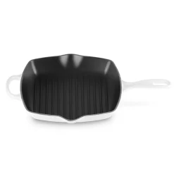 Signature Støbejerns Kvadratisk Grillpande, White, 26x26 cm