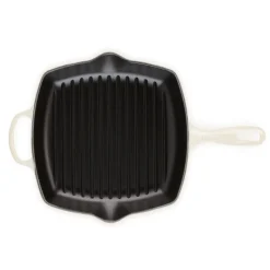 Signature Støbejerns Kvadratisk Grillpande, Meringue, 26x26 cm