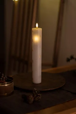 Sille Kalenderlys, Hvid/Guld/Sølv, 29 cm