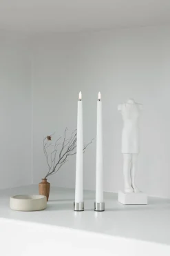 Slim LED 2-pak Kronelys, Nordic White