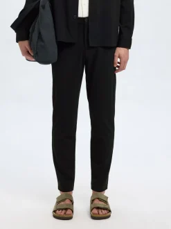 172-Slim Tapered Lorent Flex Bukser, Black, L