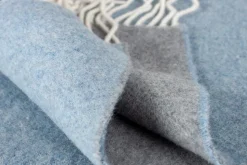 Smilla Uldplaid, Blå/ Grå, 130x190 cm