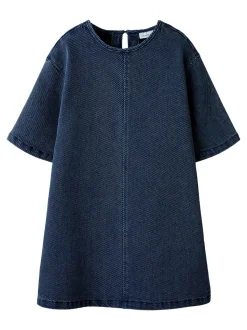 Sof Denim Kjole, Dark Blue Denim, 146 cm