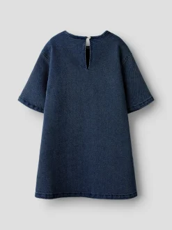 Sof Denim Kjole, Dark Blue Denim, 146 cm