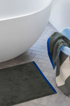 Soft Bademåtte, Dark Olive/Light Blue, 50x80 cm