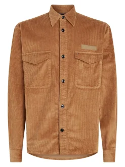 Solid Fløjls Overshirt, Desert Khaki, S