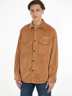 Solid Fløjls Overshirt, Desert Khaki, S