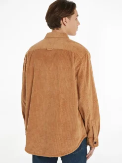 Solid Fløjls Overshirt, Desert Khaki, S