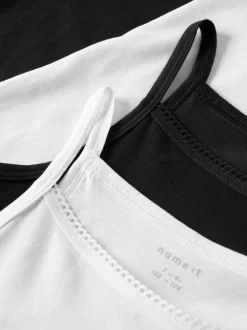 Solid Strap 4-pak Undertrøje, Black/White, 116 cm