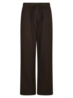Sonar Linen Bukser, Dark Brown, 34