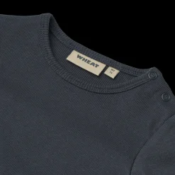 Spencer Langærmet Rib Body, Navy, 74 cm