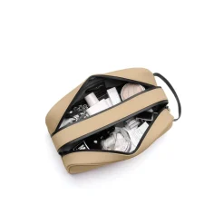 Spläsh Toiletry Double Zipped Toilettaske, Latte