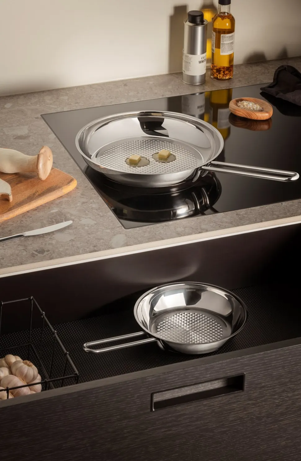 Stainless Steel Honeycomb Stegepande, Ø28 cm