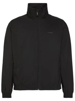 Stand Collar Windbreaker Jakke, Black, XL