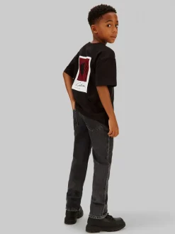 Straight Jeans, Optic Washed Black, 152 cm