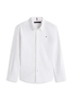 Stretch Oxford Cotton Skjorte, White, 140 cm
