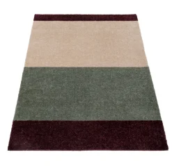 Stripe Horisontal Gulvtæppe, Green/Ivory/Bordeaux, 60x90 cm