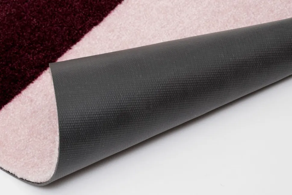 Stripe Horisontal Gulvtæppe, Bordeaux/Rose/Sand, 67x120 cm