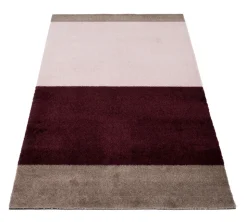 Stripe Horisontal Gulvtæppe, Bordeaux/Rose/Sand, 67x120 cm