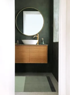 Stripe Horisontal Gulvtæppe, Grøn/Støvet/Mørk Grøn, 60x90 cm