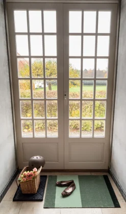 Stripe Horisontal Gulvtæppe, Grøn/Støvet/Mørk Grøn, 60x90 cm