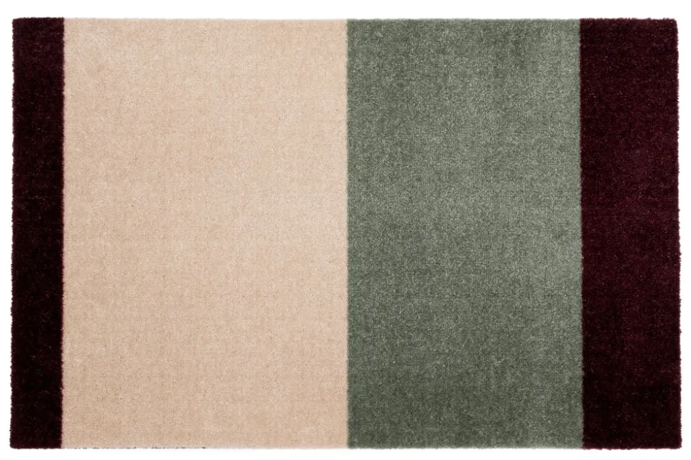 Stripe Horisontal Gulvtæppe, Green/Ivory/Bordeaux, 67x120 cm