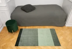 Stripe Horisontal Gulvtæppe, Grøn/Støvet/Mørk Grøn, 90x130 cm