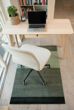 Stripe Horisontal Gulvtæppe, Grøn/Støvet/Mørk Grøn, 90x130 cm