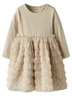 Sykia Tulle Kjole, Cement, 110 cm