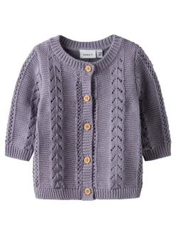 Tandra Knit Cardigan, Lavender Gray, 86 cm