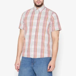 Teis Check Slub Skjorte, Sun Baked, XXL