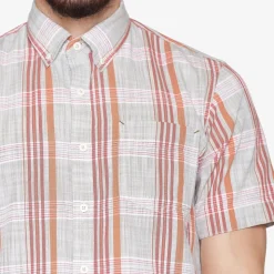 Teis Check Slub Skjorte, Sun Baked, XXL