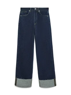 Tessa Fold Up Jeans, Dark Blue Denim, W32/L32