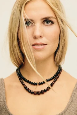 Tigereye Halskæde, Gold Plated