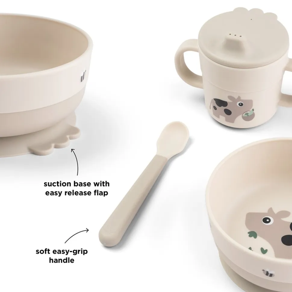 Tiny Farm Foodie Første Spisesæt m/Sugekop, Sand