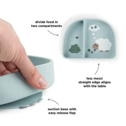 Tiny Farm Stick & Stay Inddelt Skål, Blue