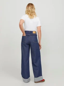 Tokyo Wide Fold Jeans, Dark Blue Denim, W26/L30