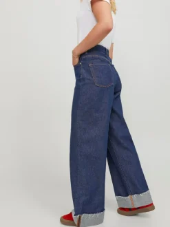 Tokyo Wide Fold Jeans, Dark Blue Denim, W26/L30