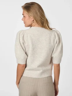 Trudy Knit Cardigan, Beige Melange, 36