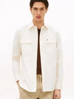 Twill Regular Overshirt, Ivory Petal, XXL