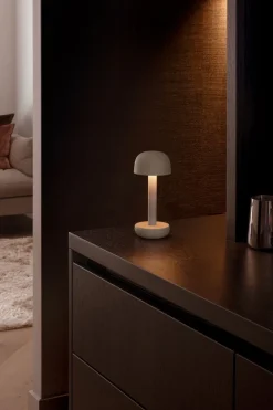 Two Bordlampe, Beige