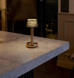 Two Bordlampe, Gold Emerald