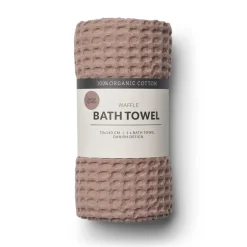 Vaffel Badehåndklæde, Latte, 70x135 cm