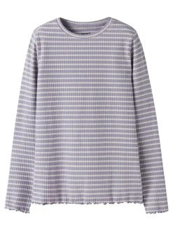 Vemma Slim Bluse, Lavender Gray, 122-128 cm